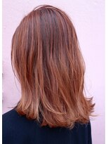 ジャコ ヘアー(jako HAIR)&nbsp;ハイライト　バレイヤージュ　オレンジ　グラデーションカラー