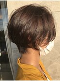 前髪なし大人キレイショート
