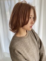 アンス 大阪梅田(ANs.)&nbsp;大人可愛い切りっぱなしひし形レイヤーカットモカベージュ