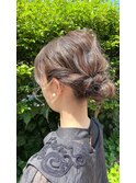 ヘアアレンジセットミディアムハイライトダウンアップスタイル