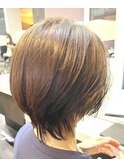 赤み消しカラー襟足スッキリ☆ショートレイヤウルフ20代30代40代