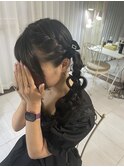 ツインハート編みこみアレンジ