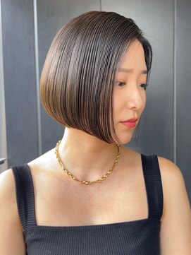 マックス フォー ヘアー(MAX FOR HAIR) 【デザインカット】綺麗なラインのボブ×艶ベージュ◎