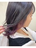 透明感パープル×インナーカラー