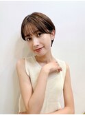 大人ショート前髪ありマッシュショート丸顔面長エラ張り K1124