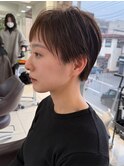 ショートカット×ひし形ショートボブ×前髪あり30代40代50代