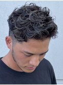 原宿オールバックスパイラルパーマ30代ビジネスヘアメンズパーマ