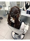 ヘアメ ☆ 量産型ヘアメ編みかちゅリボン