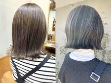 若々しい見た目を優先したい方にはコントラストをつけてしっかりデザインの白髪ぼかしハイライト！