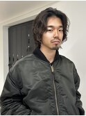 ミディアムレイヤー ニュアンスパーマ メンズ