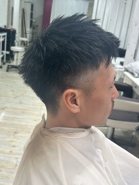 宇都宮メンズカットスパイキーショートツーブロックフェード
