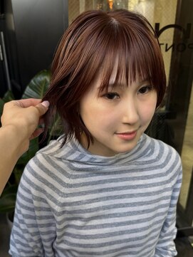 ナループロアポンテ(Nalu pu loa PONTE) 春ピンクカラー/ピンクブラウン/ボブ/ミニボブ