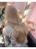 ハッシュカットグレージュデザインカラーツートンカラー