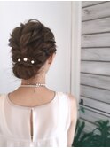 ねじり編みくずし★パールを添えて