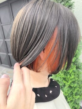 エミス バイ メルト 吉祥寺(emis by melt) 【堀惠洋平】インナーカラー  ボブ バレンシア×ブルーアッシュ