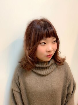 マヤ 小瀬店(MYA) ミディアム×オレンジブラウンカラー