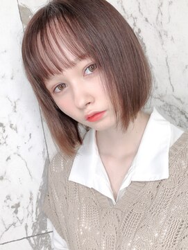 アマンドール(Aman D'or) 秋色＊マロンブラウン×シースルーボブ