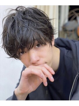 ベル 銀座並木通り店(Belle) メンズ　好感度抜群！スリークショート×色気のあるゆるパーマ