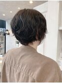 福山市美容室Caary人気 襟足スッキリショートくるっとパーマ