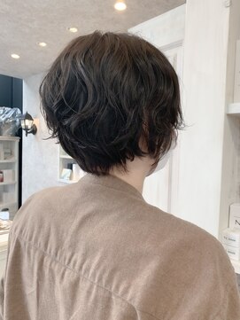 キャアリー(Caary) 福山市美容室Caary人気 襟足スッキリショートくるっとパーマ