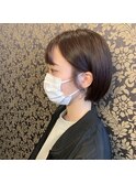 ぶつ切りボブ/ショコラブラウン/ミストバング[#上通り#髪質改善]