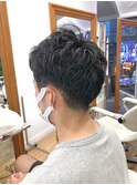 MEN'S HAIR  センターパート　ツイストスパイラル　コンマヘア