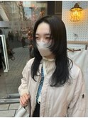 ☆ロングウルフカットレイヤーカット透明感カラー暗髪カラー