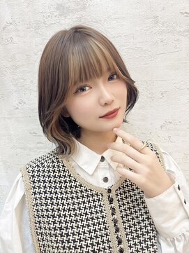 ロンド クラン 岡崎(Lond Clan) 小顔ヘア　ヌーディーカラー　韓国ボブ　切りっぱなしボブ