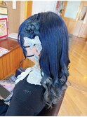 サイドお花ハーフアップ