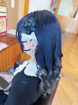 エクステンション クーチャー(Extention Cu'cha) サイドお花ハーフアップ