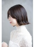 黒髪ワンレン/ボブルフネビージュ小顔