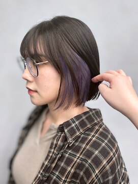 ファイブバイジエクト 堀江(FIVE by The Ect) インナーカラー/フェイスフレーミング/ラベンダーミルクティー