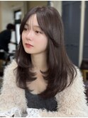 美髪レイヤーカット/顔まわりレイヤー/くびれロングレイヤー
