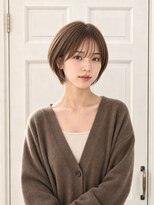アロマ ヘアー ルーム 新宿3号店(AROMA hair room)&nbsp;ショートボブ/丸みショート/小顔ヘア/ベージュカラー/前髪/新宿