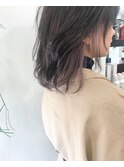 ラベンダーグレイ×インナーカラーひし形シルエット