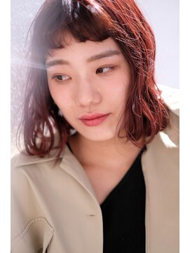 スリー スタンド(THREE STAND) くせ毛風無造作カール＊秋色＊ボルドー