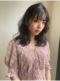 【お洒落な暗髪】シースルーバング ×ダークグレー