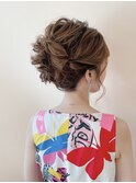 高めアップスタイル ヘアセット