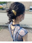 ボブアレンジ 無造作アレンジ 編みおろし