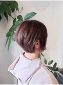 大人可愛い30代40代50代耳掛けショートボブ丸みショート◎