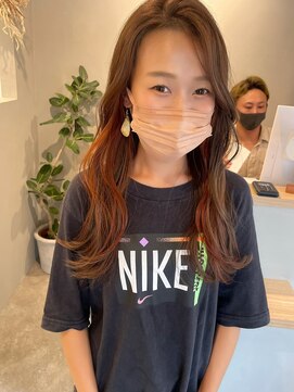 ヴィンス(vince) 【インナーカラー】#イアリングカラー #オレンジ