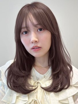 ノイカーム(noi Calm) 顔周りレイヤーカットグレージュカラーくびれボブベージュカラー