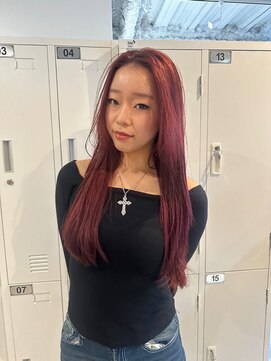 ホネン(honen) 薬院【honen】チェリーレッドカラー　薬院/天神