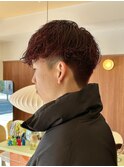 men's cut + wine  red