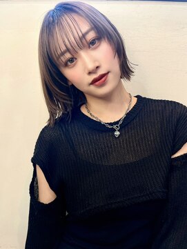 トルネード(TORNADO) フェイスレイヤーボブ 透明感カラー 切りっぱなしベージュt215