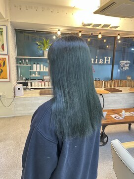 ヘアー アレス(hair ales) ターコイズカラー ブリーチカラー グリーンカラー