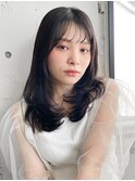 こなれヘア艶感チェリーブラウンうる艶髪ナチュラルカール