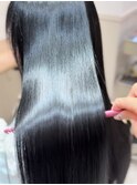 ＊圧倒的透明感＊シアーブラック×ストレートパーマ