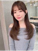 髪質改善縮毛矯正レイヤーカット顔周り前髪韓国ミニウルフ/大宮