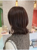 外ハネレイヤーボブ×秋色ブラウン